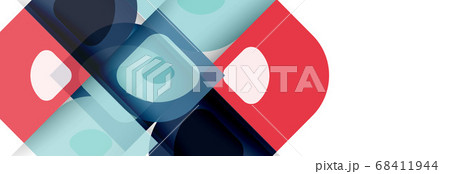 Set of vector modern geometric abstract backgrounds with repeating abstract round shapes patterns and shadow effects 68411944