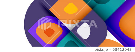 Set of vector modern geometric abstract backgrounds with repeating abstract round shapes patterns and shadow effects 68412042