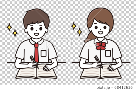 男學生女學生學習插圖 68412636