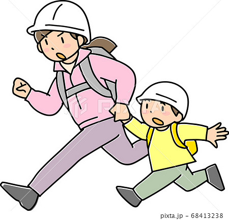 避難する母親と子ども 避難する母親と子ども 68413238