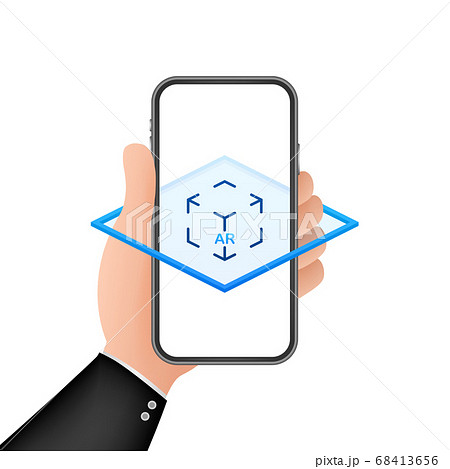 Virtual reality. AR for video game design. Media technology. Design concept augmented reality. Vector stock illustration. 68413656