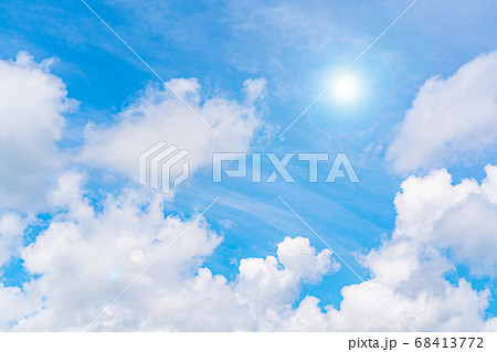 さわやかな青い空と白い雲のイラスト素材 さわやかな青い空と白い雲のイラスト素材