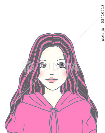 ポップ女子 ピンク素材のイラスト素材