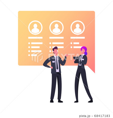 Hiring Manager Character Searching for Employees to Hire on Job Using Internet. Human Resource Social Media Presentation 68417183