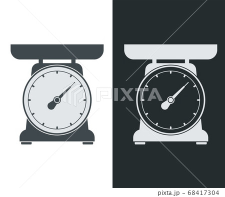 Kitchen Scale Icon Old Style Analog With A Tray. Kitchen Scale Icon Old Style Analog With A Tray. 68417304