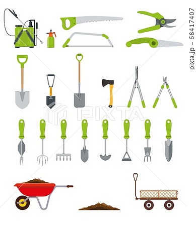 Big collection of various gardening hand tools 68417407