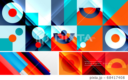 Minimalistic designs, creative concepts, vector geometric abstract background set 68417408