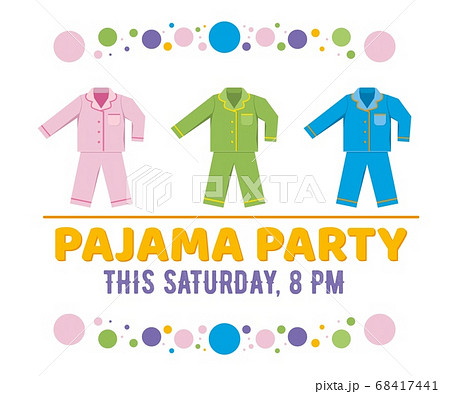 Pajama party vector illustration isolated on white. Pajama party vector illustration isolated on white. 68417441