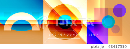 Neo memphis geometric pattern with circles, squares and lines. Pop art abstract background for covers, banners, flyers and posters and other templates 68417550