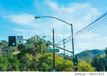 Mulholland drive sign in Malibu Mulholland drive sign in Malibu 68417820