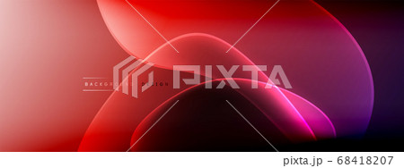 Vector abstract background - liquid bubble shapes on fluid gradient with shadows and light effects. Shiny design template for text 68418207