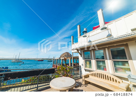 wooden porch by the sea in Morro Bay 68418874