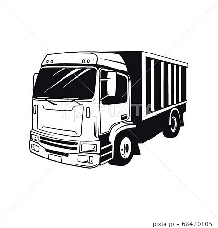 American Truck - black and white vector illustration 68420105