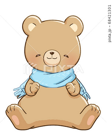 A Smiling Bear Muffler Stock Illustration
