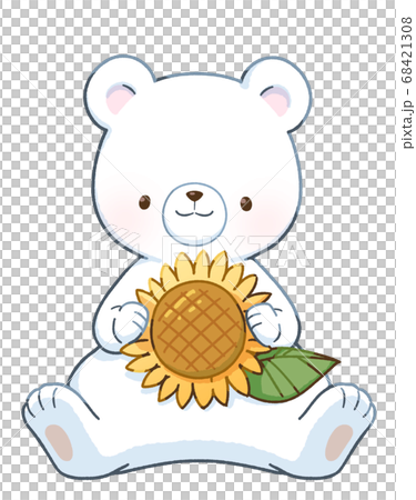 Polar bear and sunflower 68421308