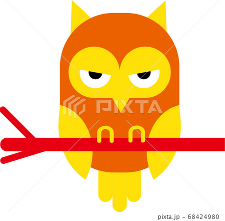 フクロウイラストのイラスト素材