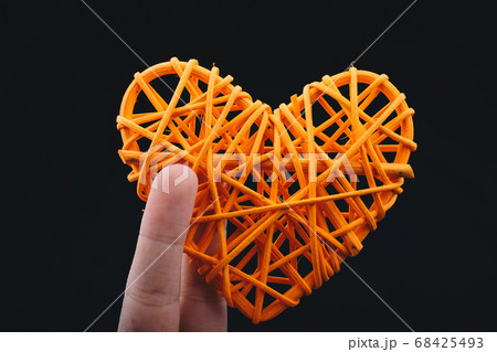 Handmade straw heart or valentines day object Handmade straw heart or valentines day object 68425493