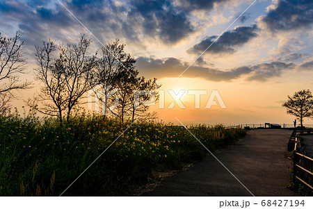 美しい夕焼け空 熊本高森線28号展望所(大峯山と高遊原台地) 俵山から熊本市街風景 美しい夕焼け空 熊本高森線28号展望所(大峯山と高遊原台地) 俵山から熊本市街風景 68427194