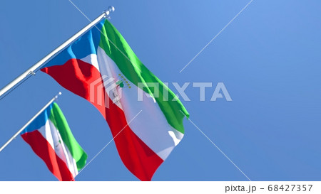 3D rendering of the national flag of Guinea waving in the wind 68427357