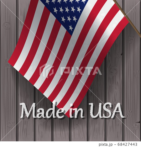 Vector flag of the usa with text 68427443