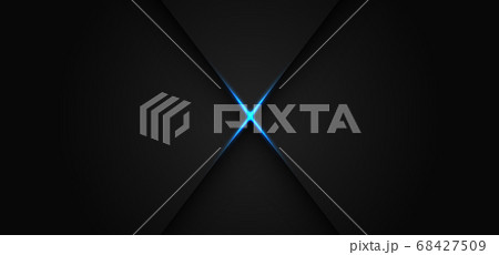 abstract blue light line cross shadow on dark grey design modern luxury futuristic background vector illustration 68427509