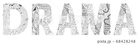 Word Drama. Vector zentangle object for coloring 68428248