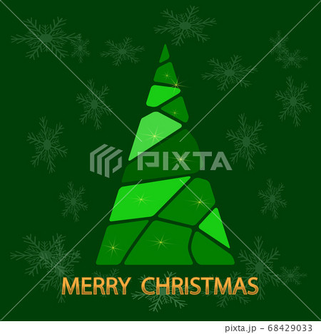 Merry christmas card with abstract christmas tree vector 68429033