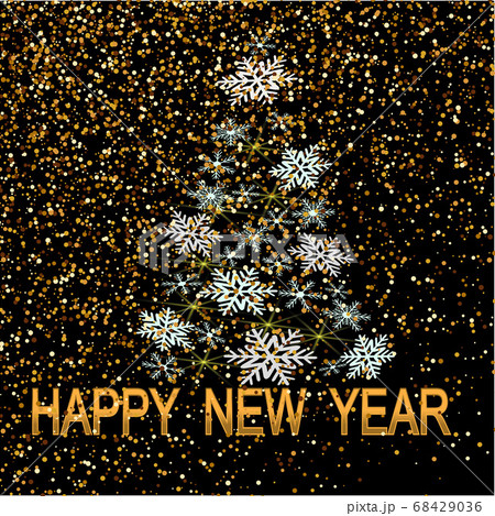 Happy New Year card with abstract christmas tree vector 68429036