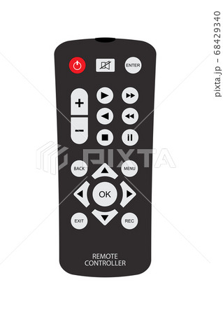 black remote control with buttons and signs. black remote control with buttons and signs. 68429340