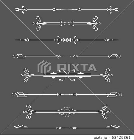 set of calligraphic design elements and page 68429861