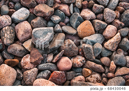 texture with multicolored stones on rocky beach texture with multicolored stones on rocky beach 68430046
