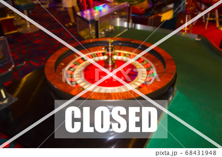 Conceptual image about casino closed stop sign Conceptual image about casino closed stop sign 68431948