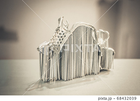 Object printed from metal powder on metal 3d printer. 68432039