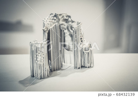 Dental crowns printed in laser sintering machine. Modern 3D printer 68432139