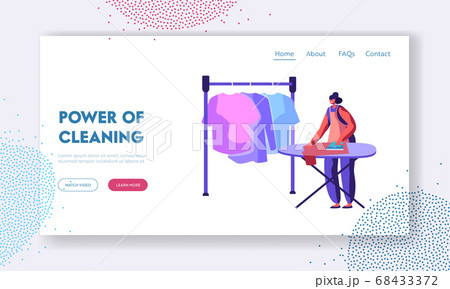 Female Employee in Laundry Service Working 68433372