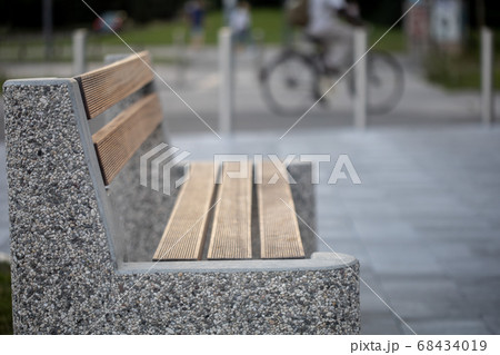 empty city bench with motion on background 68434019