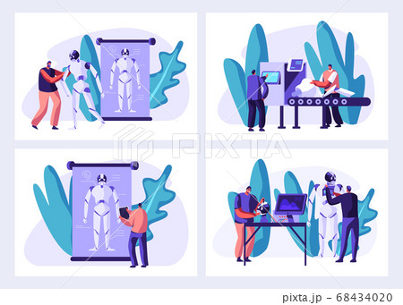 Scientists Create Cyborgs in Laboratory Set. Robot 68434020