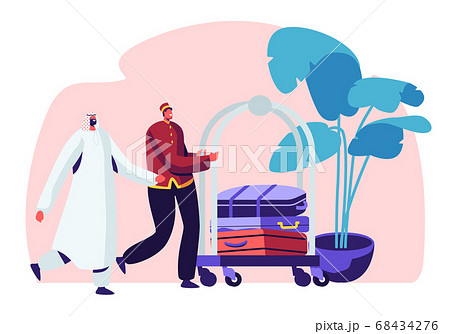 Hotel Stuff Meeting Arabic Guest in Hall Hotel Stuff Meeting Arabic Guest in Hall 68434276