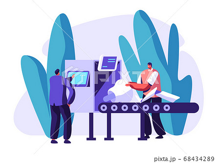 Engineers Male Characters Set Up Parts of Robot 68434289