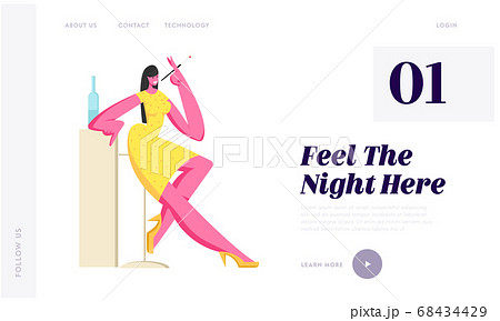 Young Adorable Woman Spending Time in Night Club 68434429