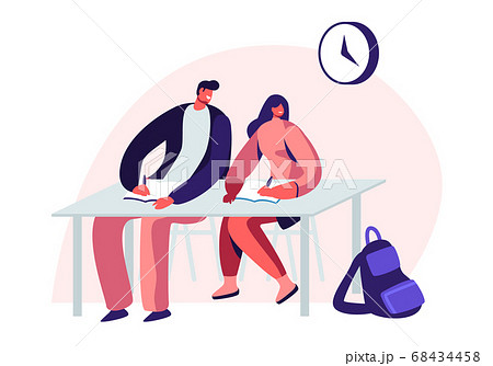 Couple of Young Male Female Students Characters 68434458