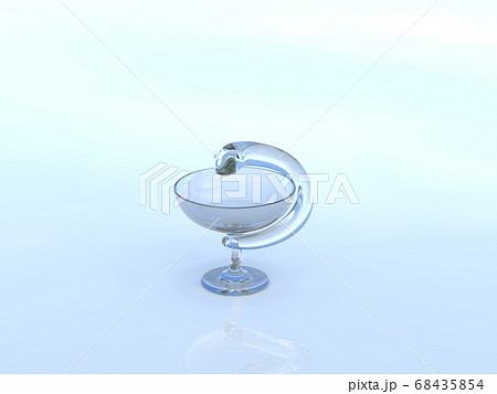 ガラスのヒュギエイアの杯背景あり　3DCGイラストデザイン 68435854