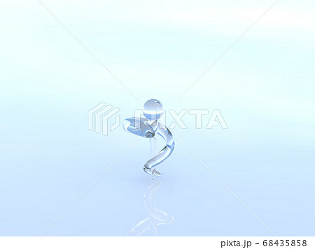 ガラスのアスクレピオスの杖背景あり　3DCGイラストデザイン 68435858