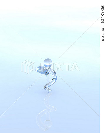 ガラスのアスクレピオスの杖背景あり　3DCGイラストデザイン 68435860