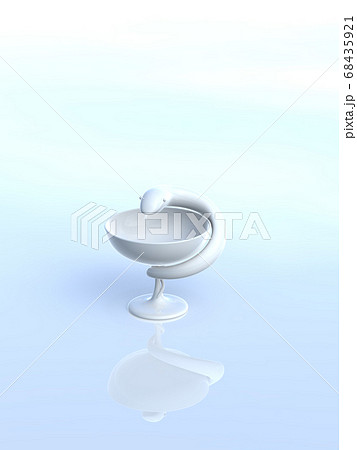 白いヒュギエイアの杯背景あり　3DCGイラストデザイン 68435921