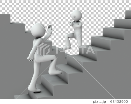 群全の出会った二人のキャラクター。3Dレンダリング。 群全の出会った二人のキャラクター。3Dレンダリング。 68438900