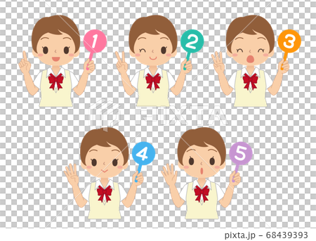 Illustration of a girl set high school junior high school student with a number tag Illustration of a girl set high school junior high school student with a number tag 68439393