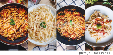 Food Banner. Italian food, mixed pasta	 68439744