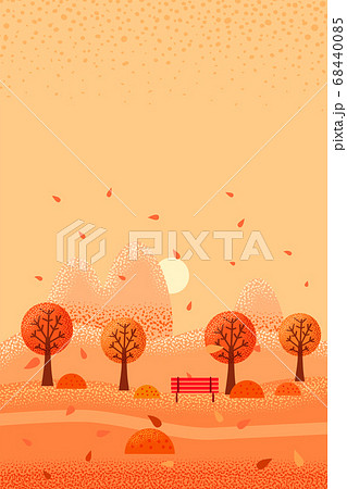 Autumn landscape october month. Season banner for calendar pages cover baner poster. Minimal trendy style isolated vector Autumn landscape october month. Season banner for calendar pages cover baner poster. Minimal trendy style isolated vector 68440085