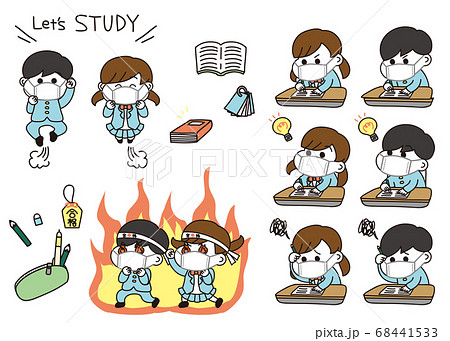 マスクで学生さんセット 68441533